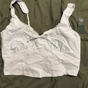 Baby blue Lace-Trim Bralette Crop Top